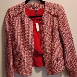 WHBM Rhubarb Tweed Moto Women's Jacket